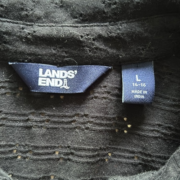 Lands’ End Knit Eyelet Tunic Button Down Top - Picture 5 of 13